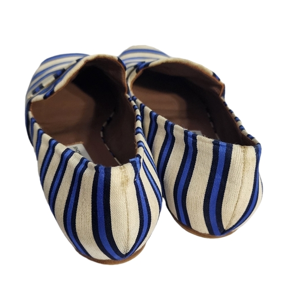 Tabitha Simmons Striped Flats Fabric Loafers 39 - Picture 4 of 7